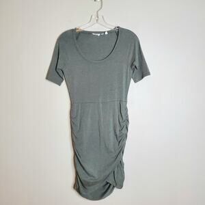 Athleta Seeker Ruched Mini Dress Stretchy Jersey Green XXS Athleisure Active